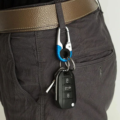 Mens Stainless Steel Keychain Buckle With Key Ring Hook Outdoor Carabiner  Climbing Keyfob Accessor 1