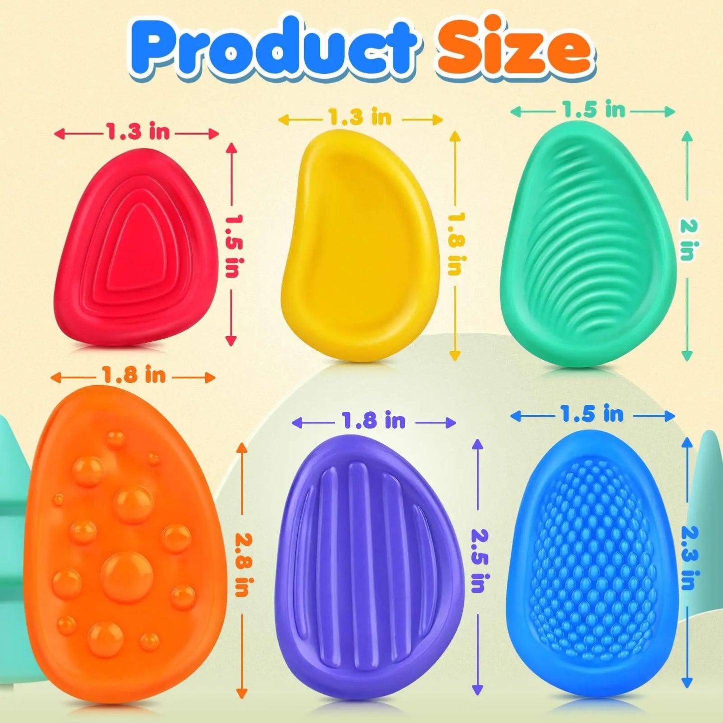 Textured Silicone Sensory Fidget Toys For Adults  Kids Calming Worry Stones For Autism ADHD And Anx 4