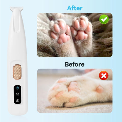 LED Dog Paw Trimmer  Waterproof Pet Hair Grooming Clippers With Display  18mm Wide Blade 6