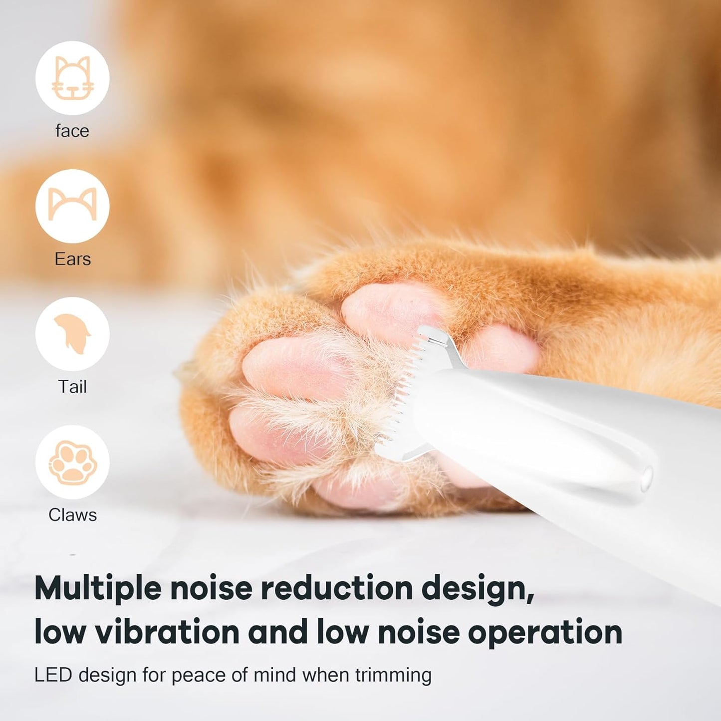 LED Dog Paw Trimmer  Waterproof Pet Hair Grooming Clippers With Display  18mm Wide Blade 5