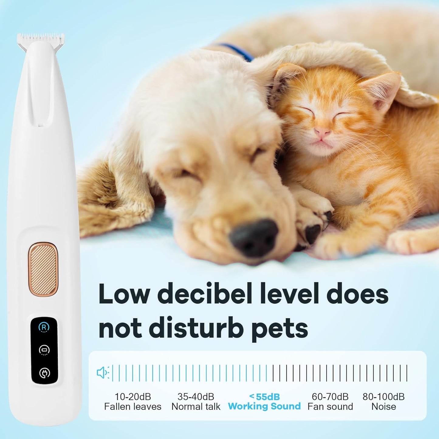 LED Dog Paw Trimmer  Waterproof Pet Hair Grooming Clippers With Display  18mm Wide Blade 4