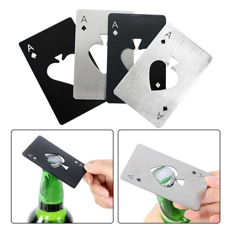 Stainless Steel Poker Card Bottle Can Opener Credit Card Size Metal Bar Tool For Beer  Restaurant U 4