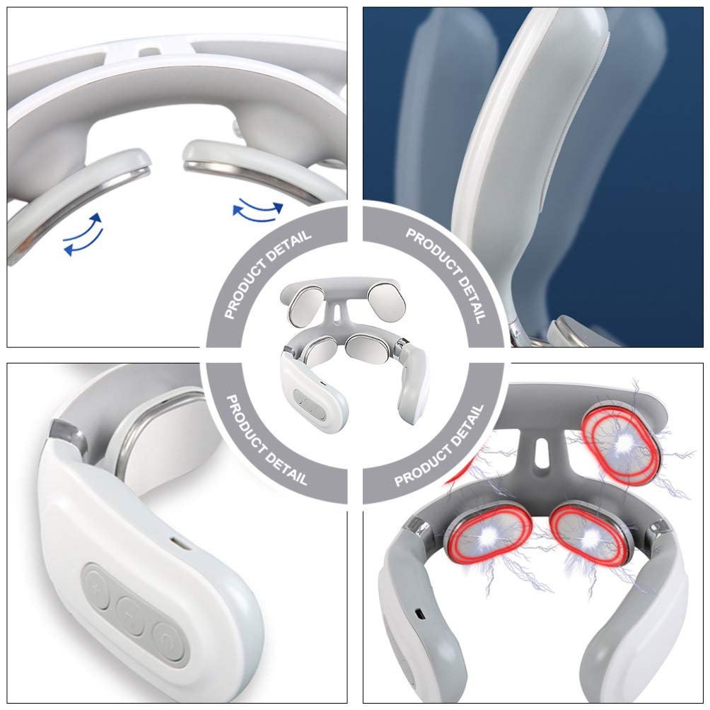 4D Neck Massage Machine With Heat  Cervical Spine Massager With Vibration Hot Compress  Breathing L 4