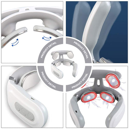 4D Neck Massage Machine With Heat  Cervical Spine Massager With Vibration Hot Compress  Breathing L 4