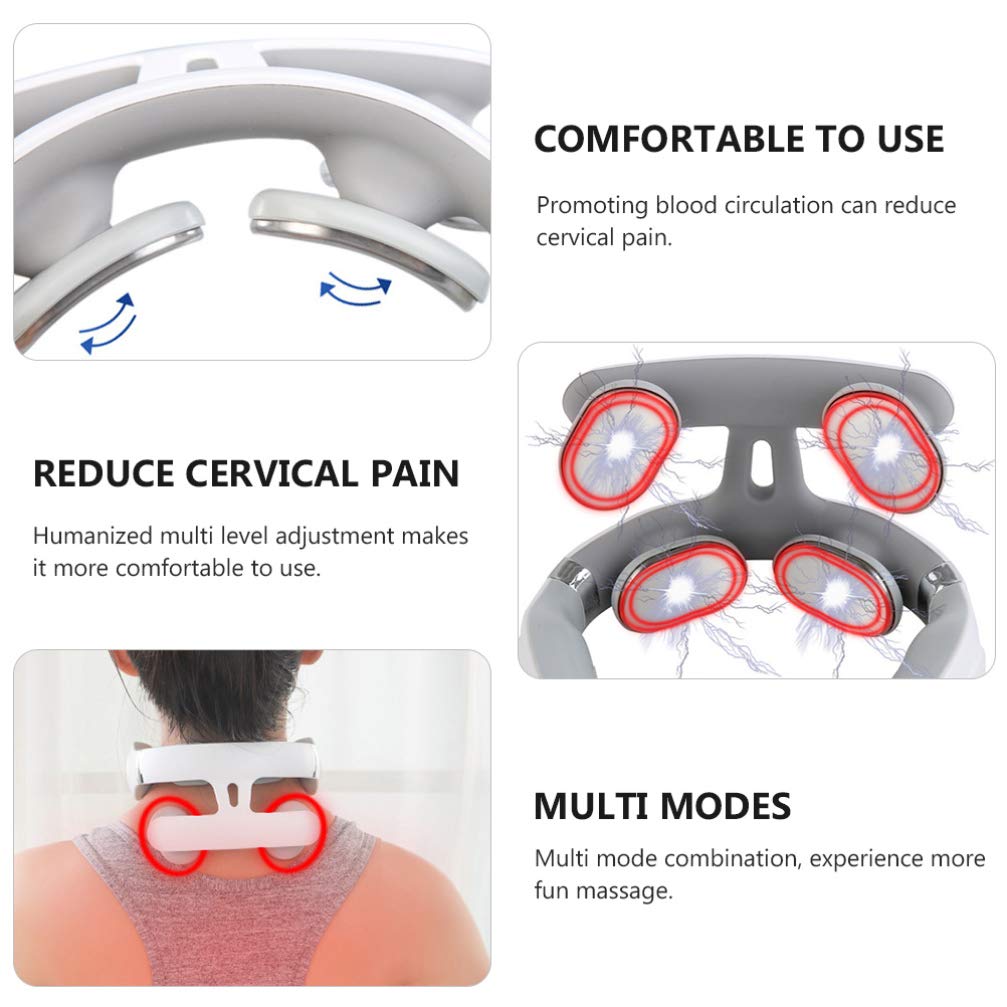 4D Neck Massage Machine With Heat  Cervical Spine Massager With Vibration Hot Compress  Breathing L 5