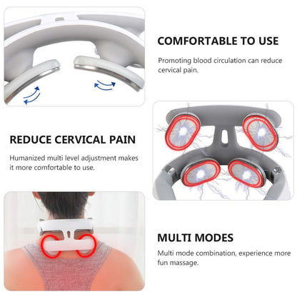 4D Neck Massage Machine With Heat  Cervical Spine Massager With Vibration Hot Compress  Breathing L 5