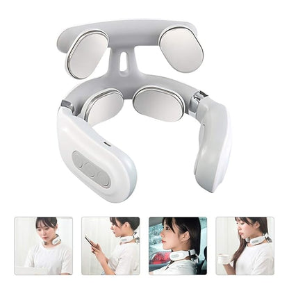 4D Neck Massage Machine With Heat  Cervical Spine Massager With Vibration Hot Compress  Breathing L 1