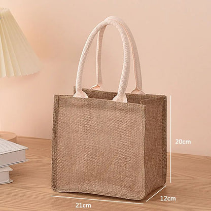 Linen Bags & Hand-Painted Cotton Sacks, Jute Portable Imitation Sacks for Shopping, Stylish Laminated Bags