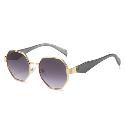 Retro Polygonal Sunglasses Luxury Metal Frame Designer Shades For Women  Men 5
