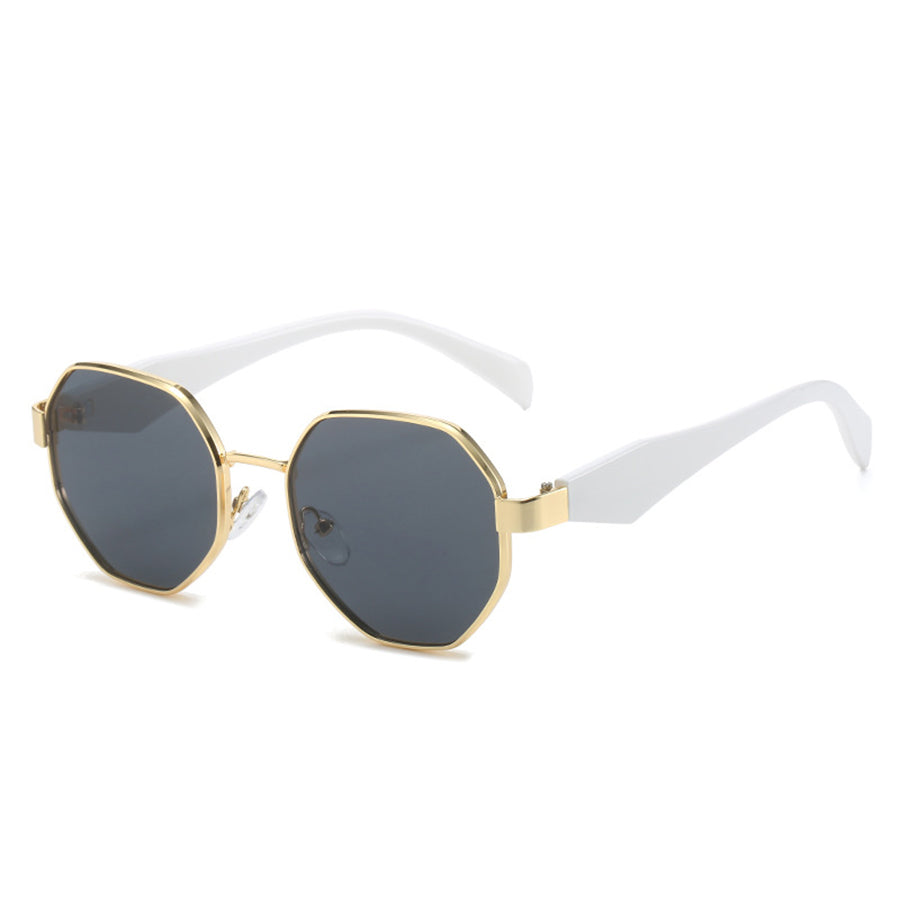 Retro Polygonal Sunglasses Luxury Metal Frame Designer Shades For Women  Men 8