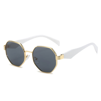 Retro Polygonal Sunglasses Luxury Metal Frame Designer Shades For Women  Men 8