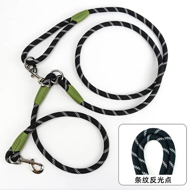 Reflective Nylon Dog Leash With Traffic Handle Slip Lead Rope Chain For Small Large Dogs HandsFree  3
