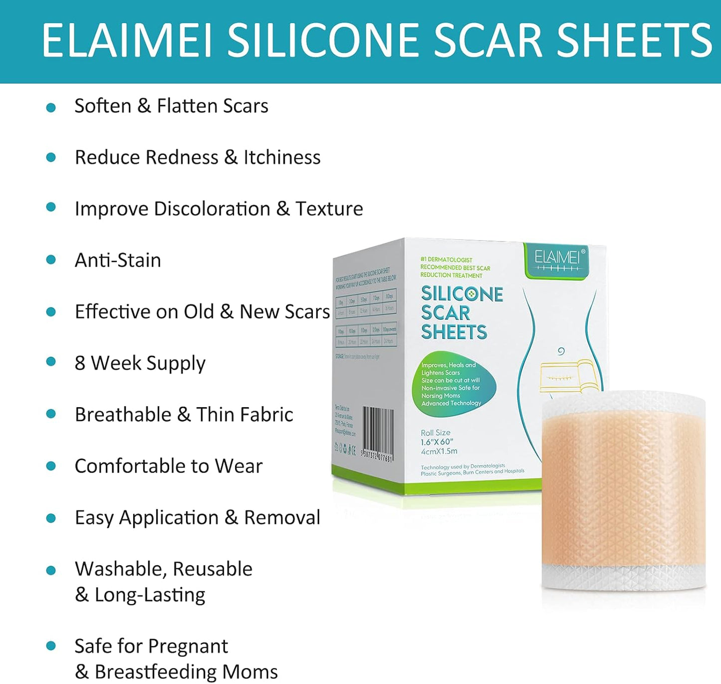 150cm SiliconTreatment E Scar Treatment Tape  Reusable Gel Patch For Acne Burn Surgical  Trauma Sca 3