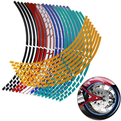 Motorcycle Wheel Tire Stickers Reflective Rim Tape Strips Universal Motorbike  Car Auto Decals 2