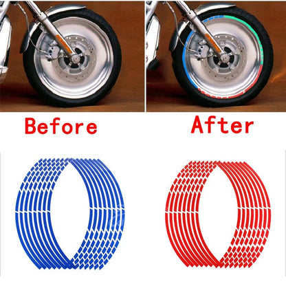 Motorcycle Wheel Tire Stickers Reflective Rim Tape Strips Universal Motorbike  Car Auto Decals 5