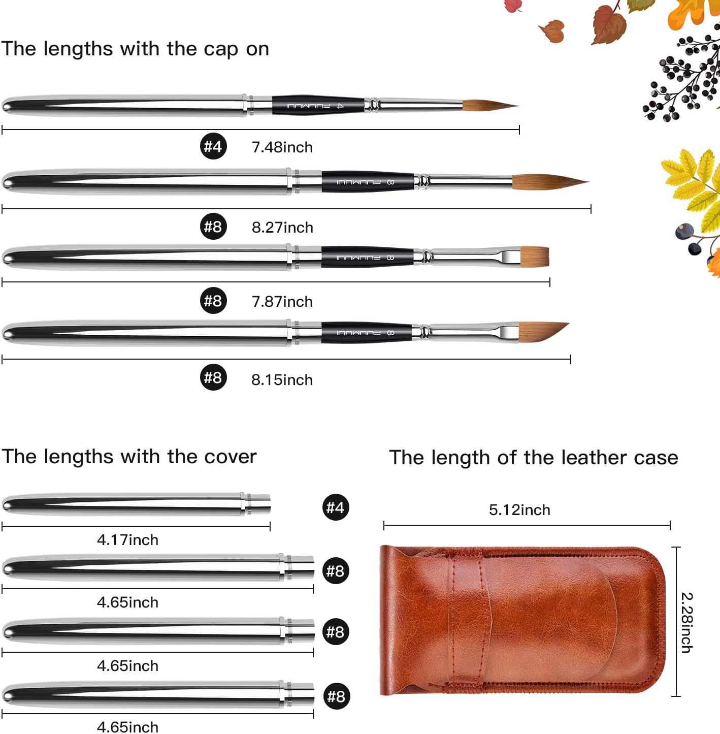 Travel Watercolor Brushes  Round ExtraLong Synthetic Sable Pocket Brushes With Protective Handle Ca 6