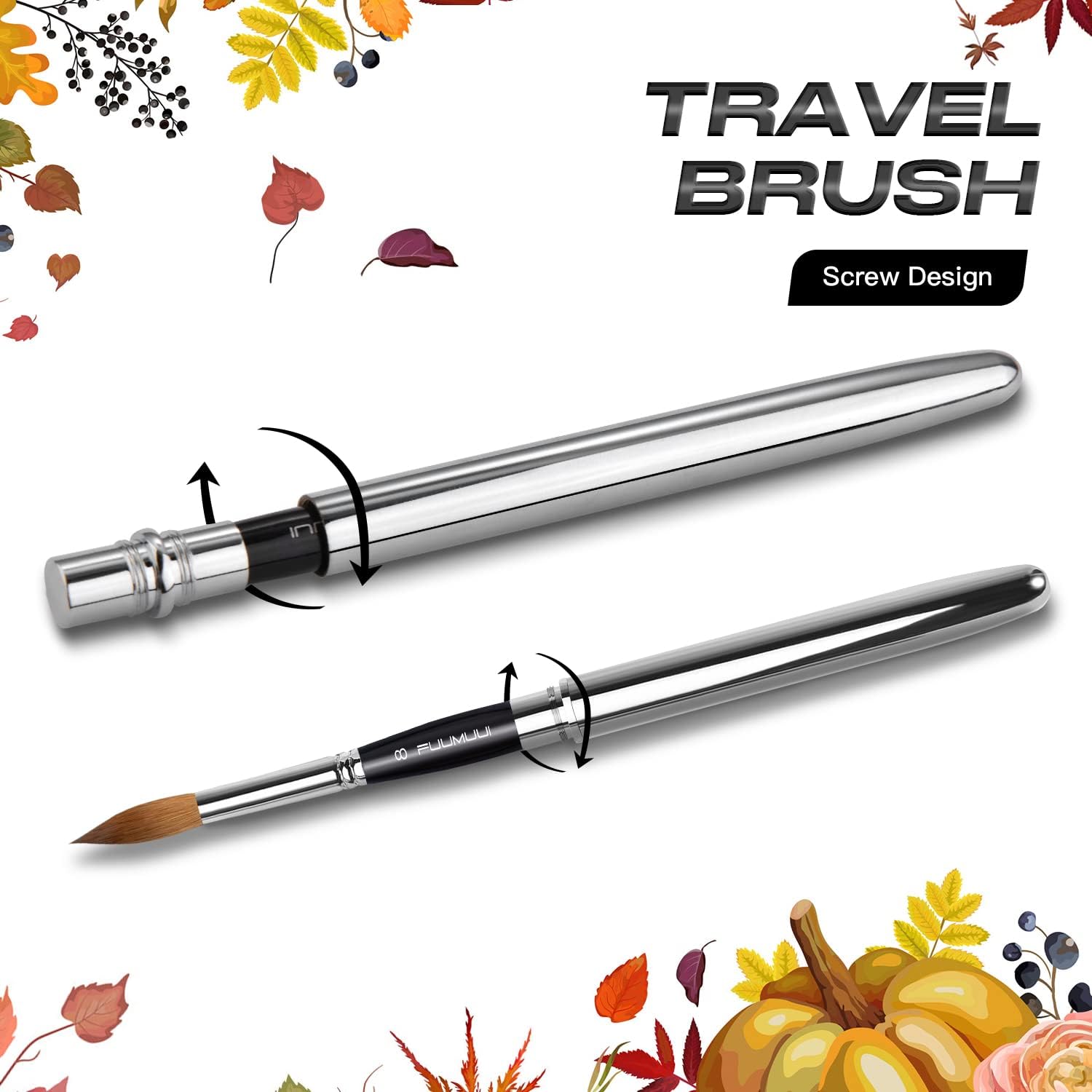 Travel Watercolor Brushes  Round ExtraLong Synthetic Sable Pocket Brushes With Protective Handle Ca 2