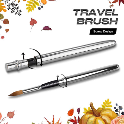 Travel Watercolor Brushes  Round ExtraLong Synthetic Sable Pocket Brushes With Protective Handle Ca 2