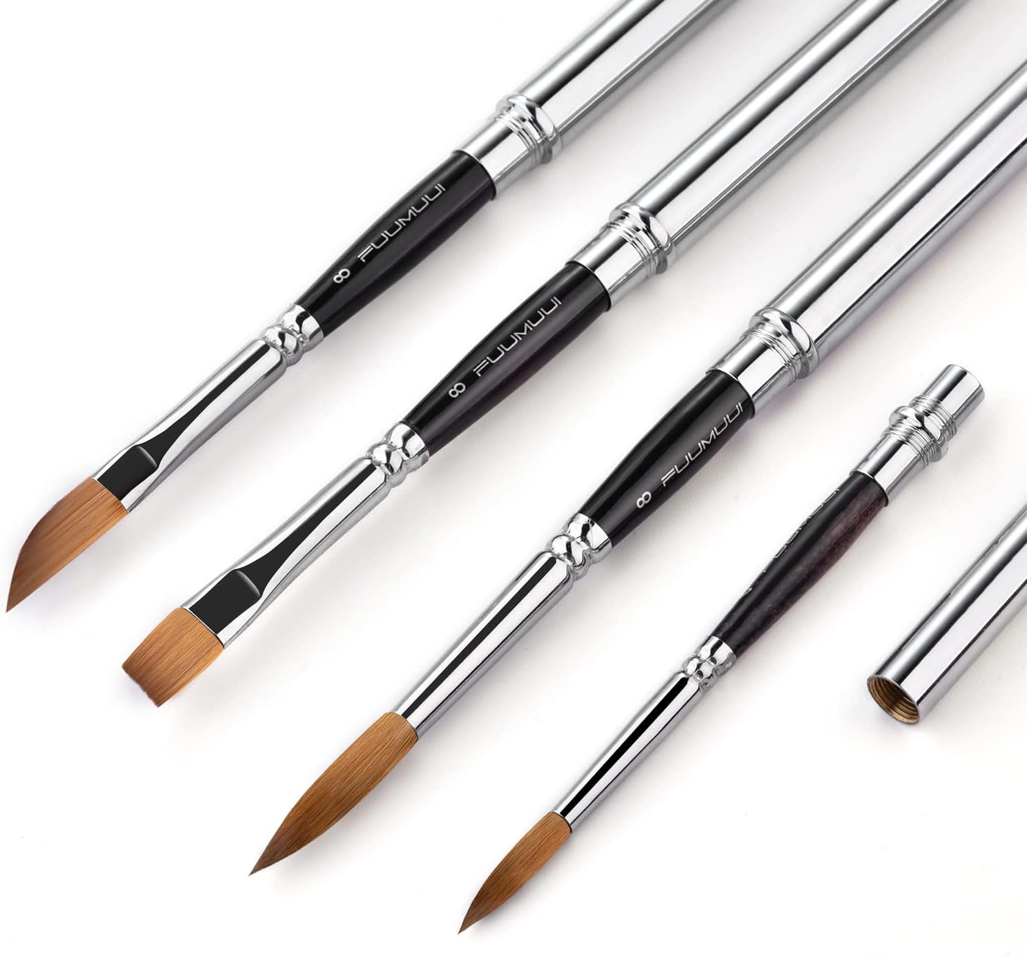 Travel Watercolor Brushes  Round ExtraLong Synthetic Sable Pocket Brushes With Protective Handle Ca 1