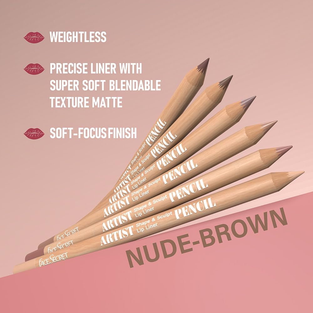 Face Secret Artist Sculpt Lip Liner Pencil Set – Matte, Soft, Blendable Precision Lip Definers