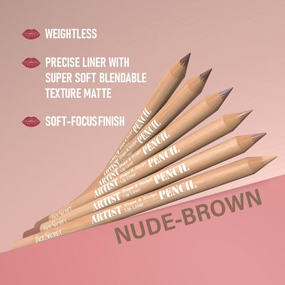 Face Secret Artist Sculpt Lip Liner Pencil Set – Matte, Soft, Blendable Precision Lip Definers