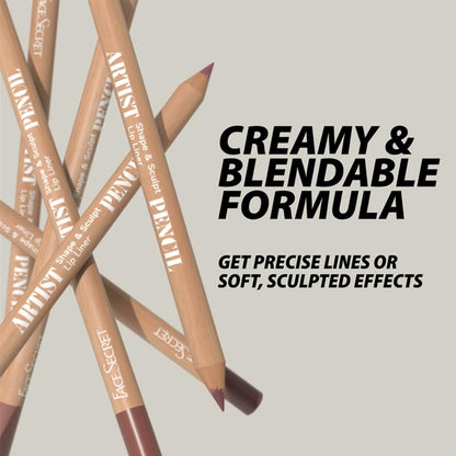 Face Secret Artist Sculpt Lip Liner Pencil Set  Matte Soft Blendable Precision Lip Definers 2