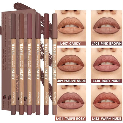 Face Secret Artist Sculpt Lip Liner Pencil Set  Matte Soft Blendable Precision Lip Definers 9