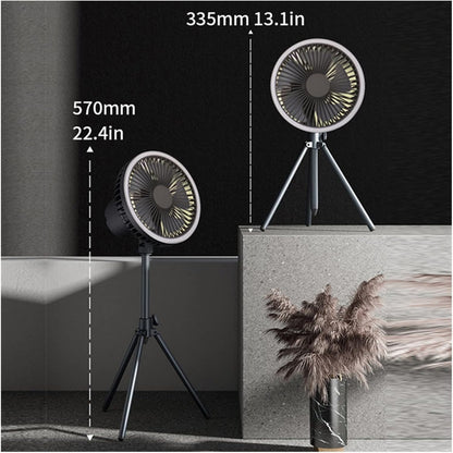 Portable Camping Fan With LED  Power Bank  4000mAh10000mAh Rechargeable Wireless Fan For Desk Tent  3