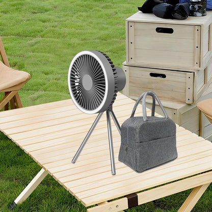 Portable Camping Fan With LED  Power Bank  4000mAh10000mAh Rechargeable Wireless Fan For Desk Tent  8