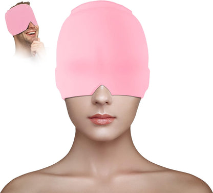 Gel Ice Headache Relief Hat with Cold Compress Therapy for Migraine and Eye Pressure Pain
