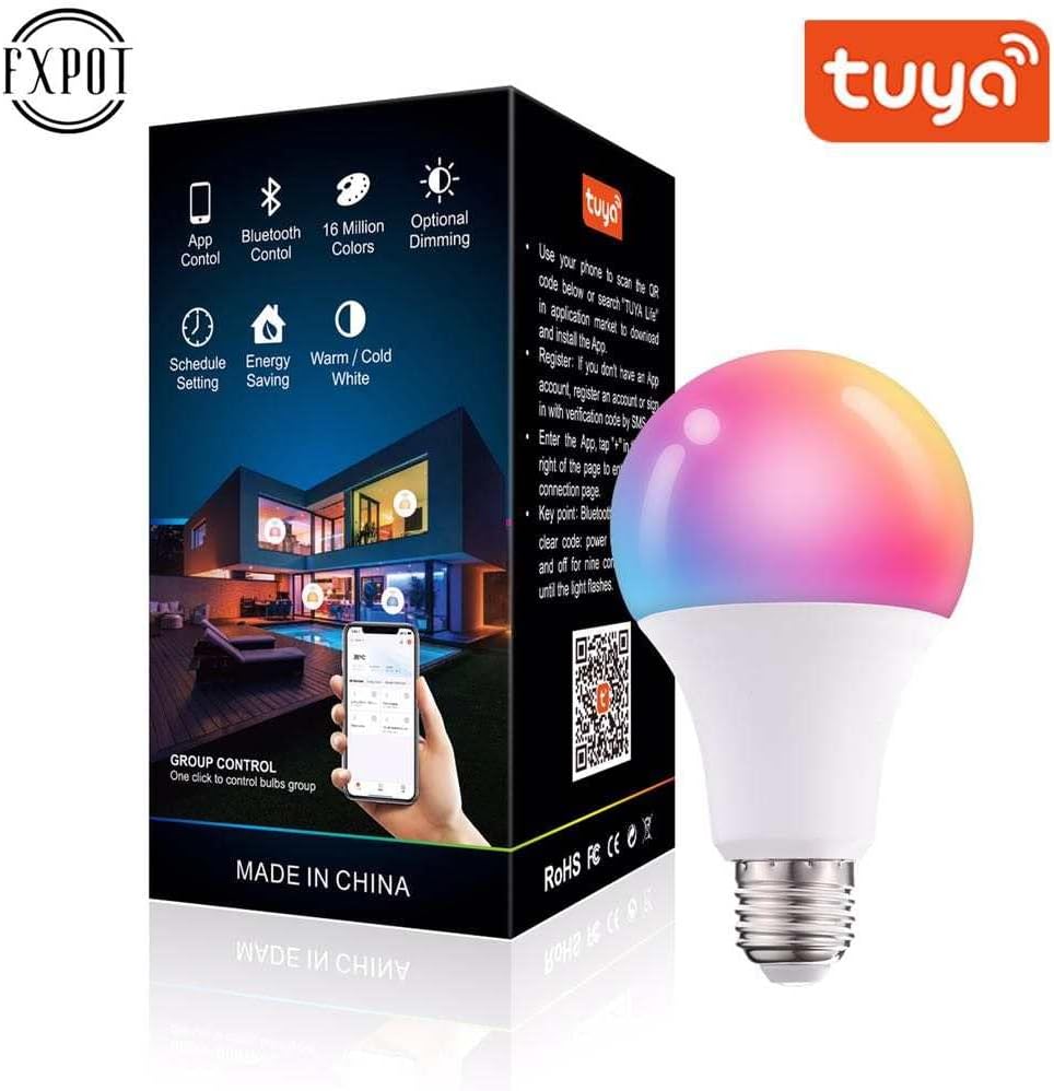 Smart WiFi LED Bulb E27  9W RGBCW Dimmable Light With Voice Control For Alexa  Google Home 2
