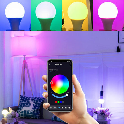 Smart WiFi LED Bulb E27  9W RGBCW Dimmable Light With Voice Control For Alexa  Google Home 3