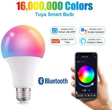 Smart WiFi LED Bulb E27  9W RGBCW Dimmable Light With Voice Control For Alexa  Google Home 5