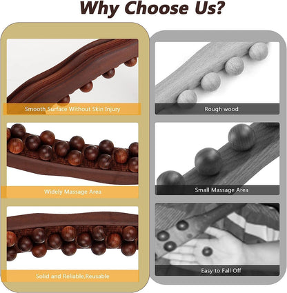 Beech Wood Guasha Scraping Stick  820Bead Universal Back  Abdominal Massager For Tendon Relaxation  8