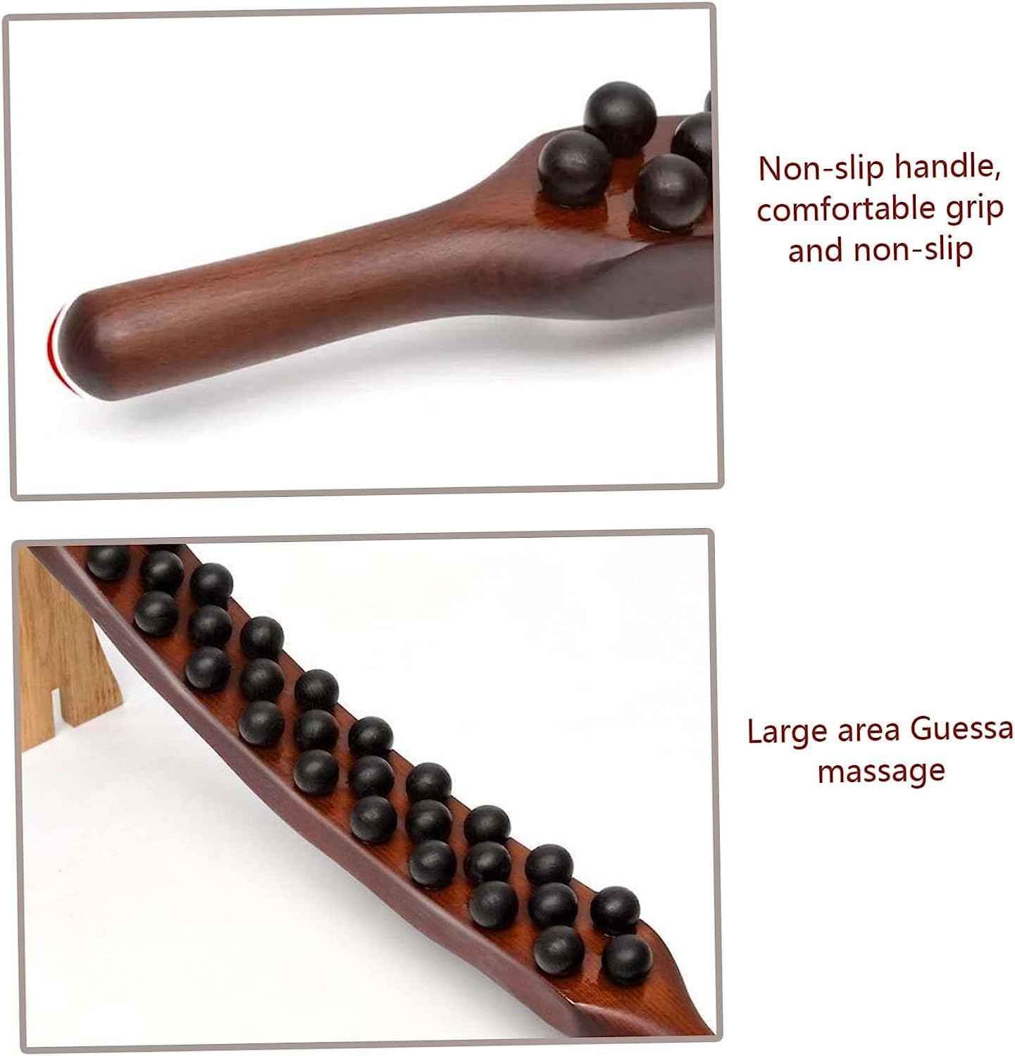 Beech Wood Guasha Scraping Stick  820Bead Universal Back  Abdominal Massager For Tendon Relaxation  3