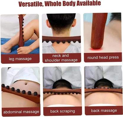 Beech Wood Guasha Scraping Stick  820Bead Universal Back  Abdominal Massager For Tendon Relaxation  5