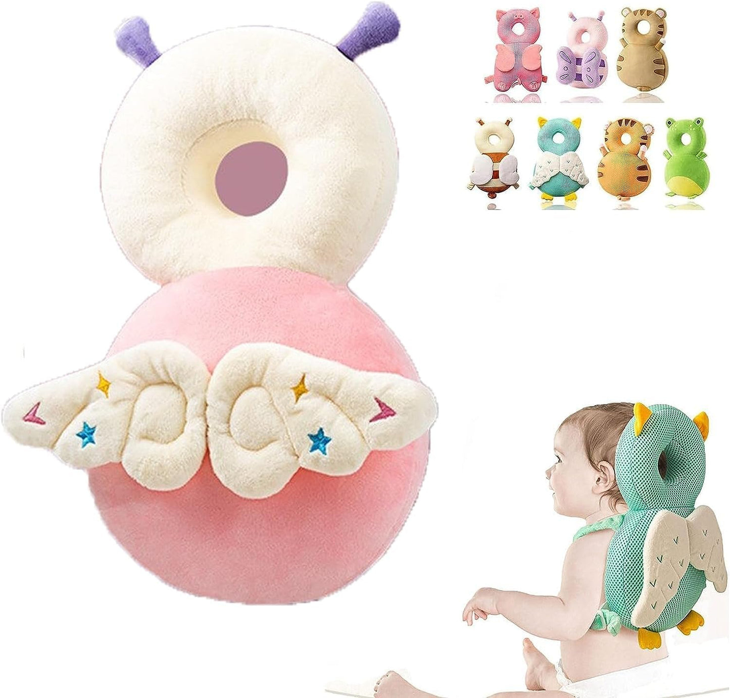 Toddler Baby Head Protector Pillow  Safety Cushion For 13T Infants With Cute Cartoon Wings Design 13