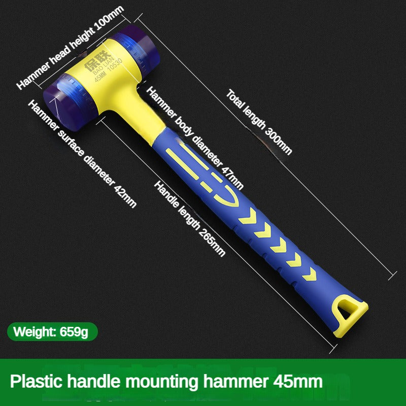 Detachable DualHead Rubber Hammer 2545mm Insulated Installation Tool With Rubber Grip 10