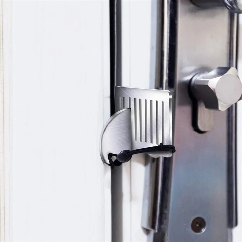 Safety AntiTheft Door Blocker  Portable 8cm Stainless Steel Security Tool For Home Hotel Travel  Pr 2