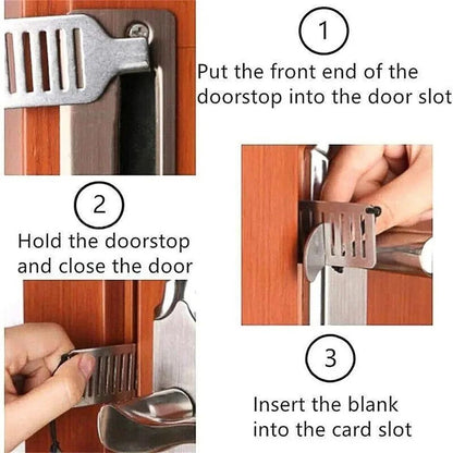 Safety AntiTheft Door Blocker  Portable 8cm Stainless Steel Security Tool For Home Hotel Travel  Pr 3
