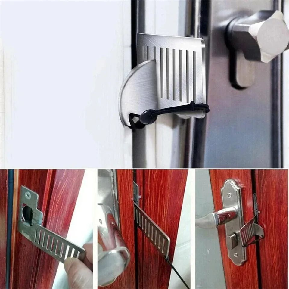 Safety AntiTheft Door Blocker  Portable 8cm Stainless Steel Security Tool For Home Hotel Travel  Pr 5