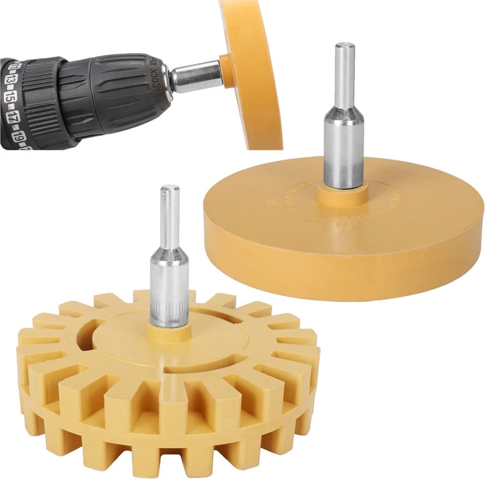SIFANG Adhesive Remover Rubber Wheel, Car Eraser Tool with Smooth Drill Adapter for Paint Repair & Vinyl Decal Removal