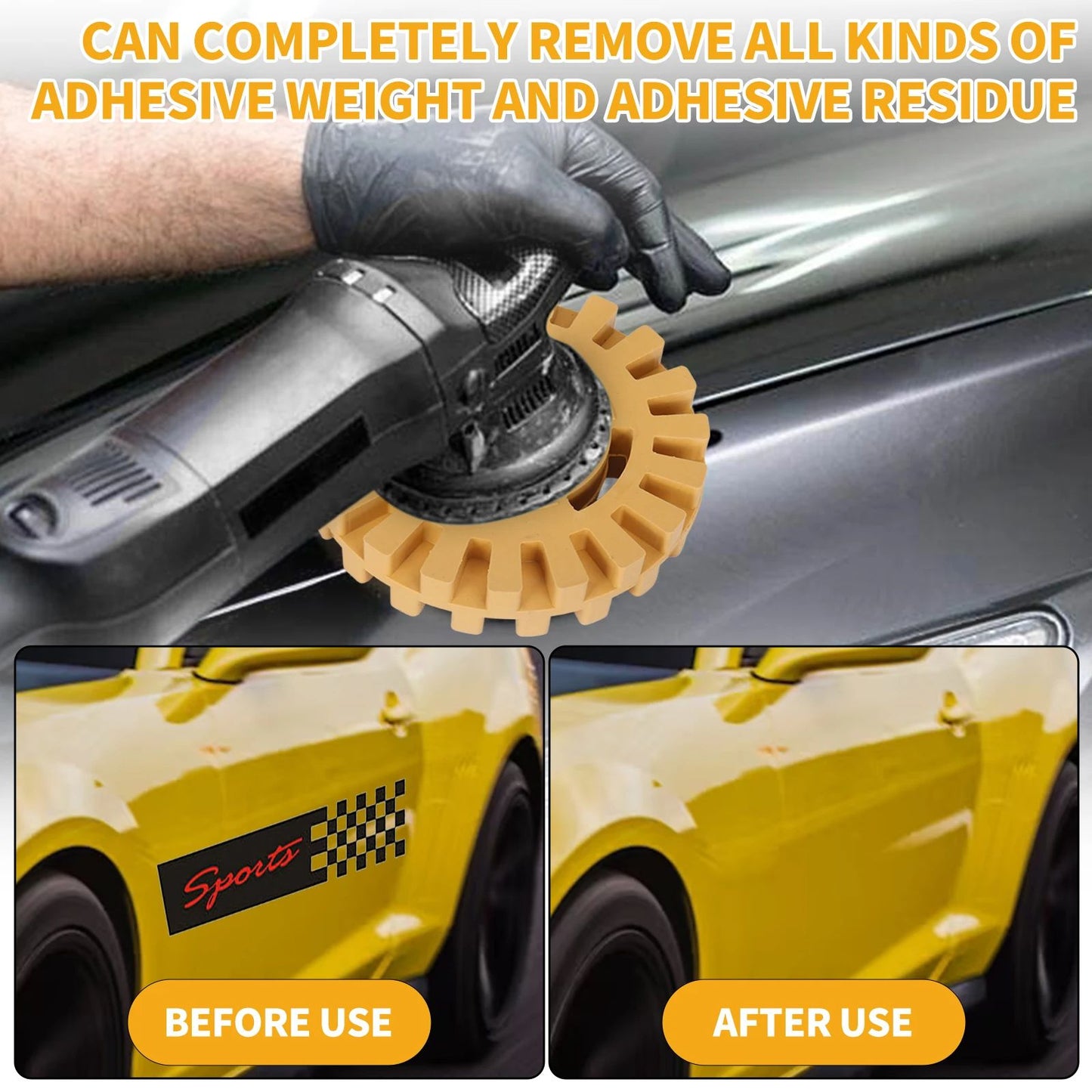 SIFANG Adhesive Remover Rubber Wheel Car Eraser Tool With Smooth Drill Adapter For Paint Repair  Vi 4