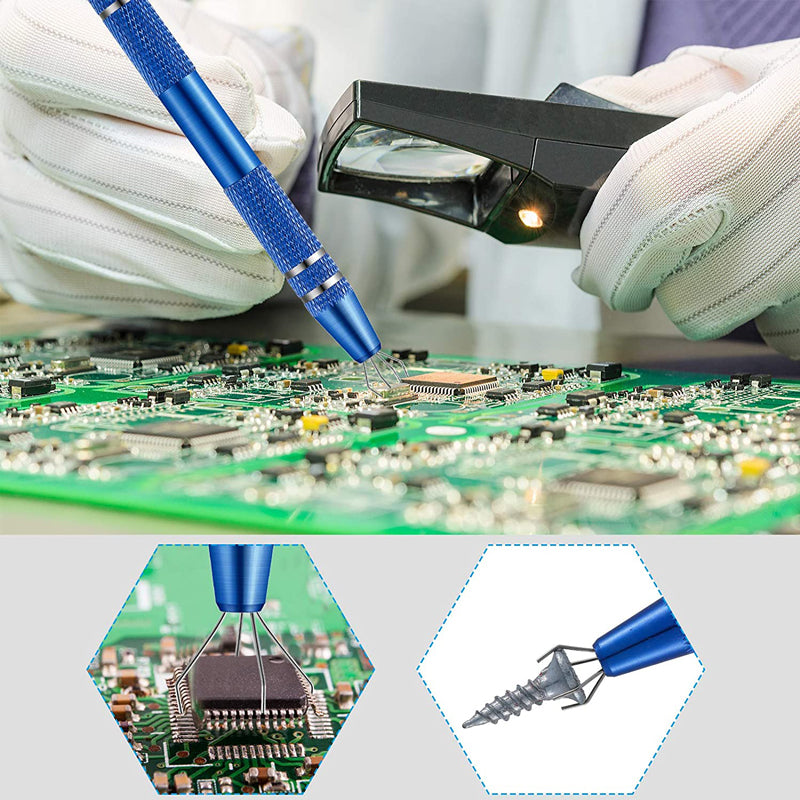 4-Claw IC Chip Extractor Remover Tool, Precision Parts Grabber & Electronic Component Puller