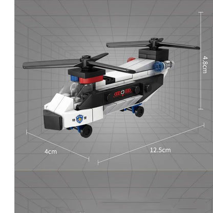 SWAT Super Police DualRotor Helicopter  City Plane DIY MOC Building Blocks Set Classic Model Bricks 5