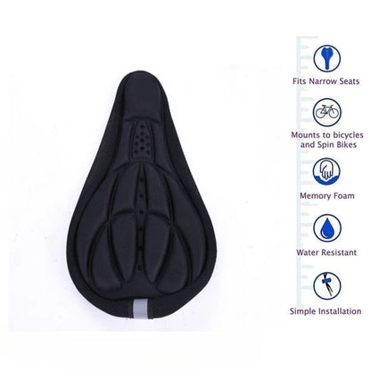 Soft 3D Padded Cycling Bicycle MTB Bike Saddle Seat Cover Cushion Sponge Foam Comfortable Saddles M 2