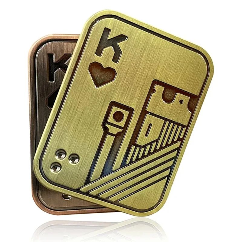 Metal Skull Push Slider Stress Relief Toy AntiStress EDC Top Spinning Poker Magnetic Fidget For Adu 2