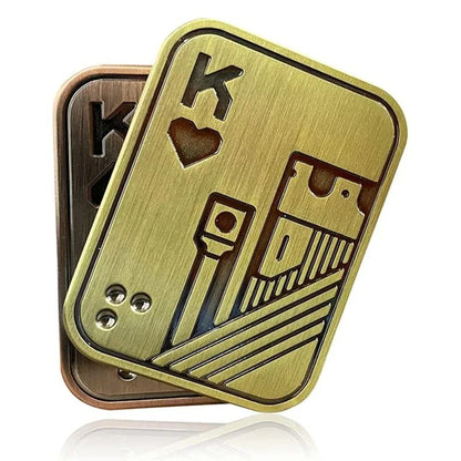 Metal Skull Push Slider Stress Relief Toy AntiStress EDC Top Spinning Poker Magnetic Fidget For Adu 2