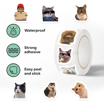Funny Cats MEME Cartoon Graffiti Stickers Waterproof DIY Decals For Phone Guitar Laptop  Notebook 2