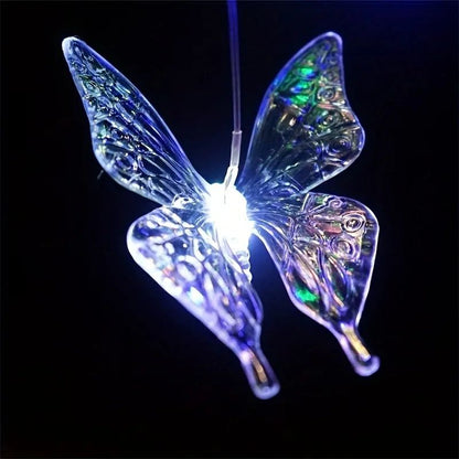 Solar Wind Chimes Outdoor Waterproof LED Color Changing Butterfly Dragonfly Hummingbird Lights Perf 4
